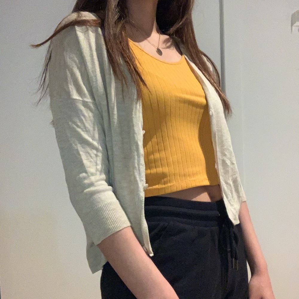 Zara Knit Cropped Cardigan - Oatmeal